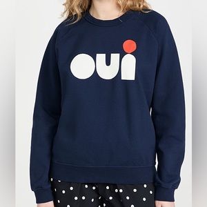 Clare V Oui Sweatshirt in Navy Size Medium